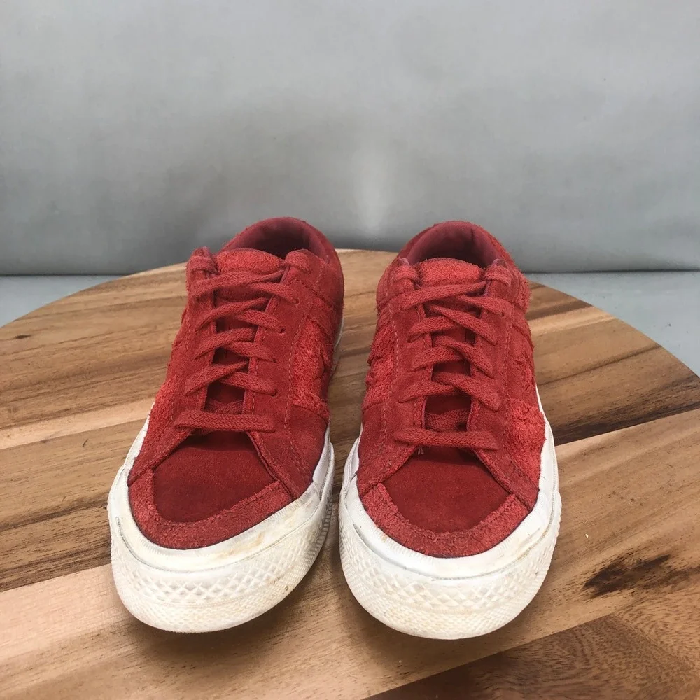 Converse One Star Suede Low Top Sneakers Red Unisex Youth Size 3